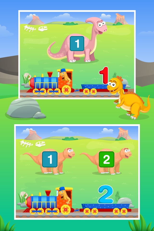Dinosaur Number Train Game for Kids Free screenshot 2