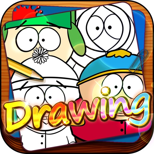 Drawing Desk South Park : Draw and Paint Cartoon on Coloring Book For Childrens