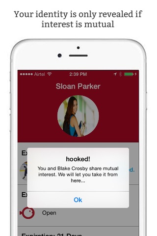 Hooked. - The anonymous crush app screenshot 3