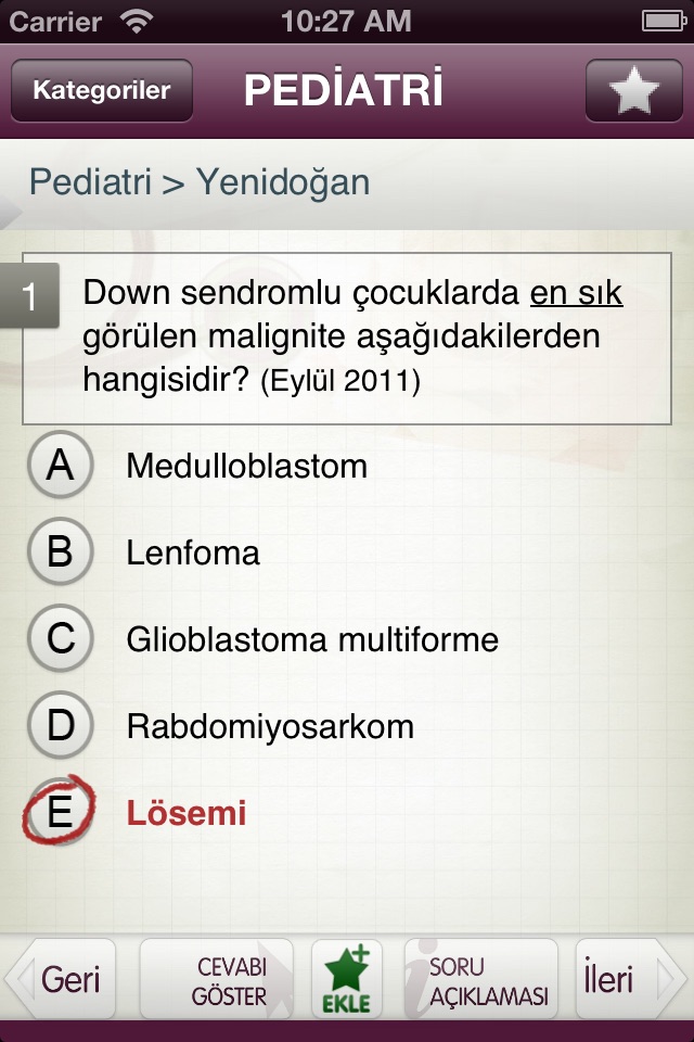 Tüm TUS Soruları - Pediatri Lite screenshot 4