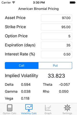 BS Option Pricer screenshot 2