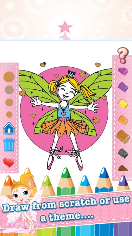 Fairy Princess Drawing Coloring Book - Cute Caricature Art Ideas pages for kids