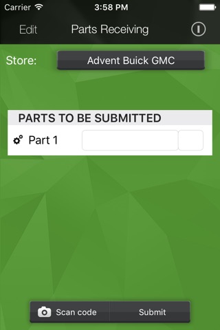 Parts Receiving screenshot 2