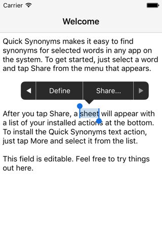 Quick Synonyms - náhled