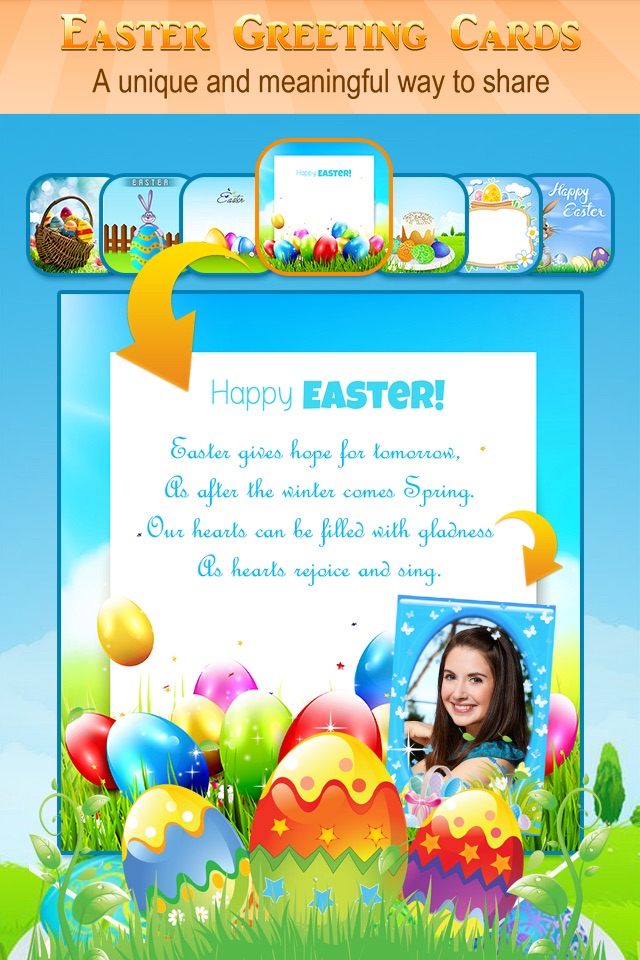 Happy Easter Greeting Card.s Maker - Collage Photo & Send Wishes with Cute Bunny Egg Sticker screenshot 2