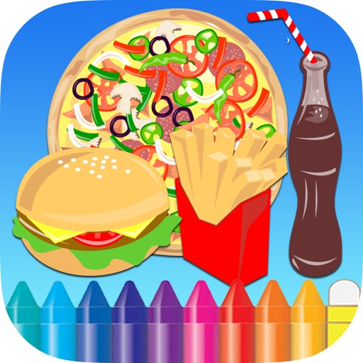 Food Coloring Book For Kids Learn to Painting and Drawing For Colorful Free icon