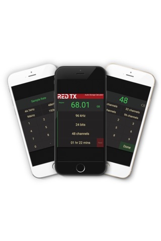 Red-TX Audio Storage Calculator screenshot 2