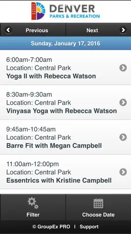 Game screenshot Denver Park and Recreation - Group Fitness Schedule mod apk
