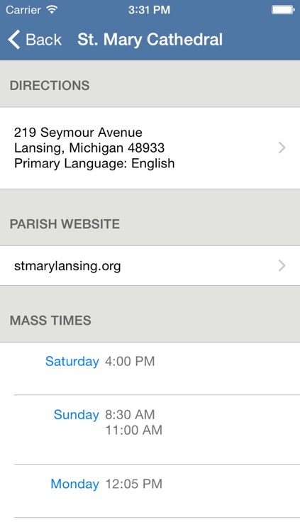 Mass Times for Travel