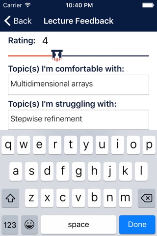 CS 125: Lecture Feedback screenshot 3