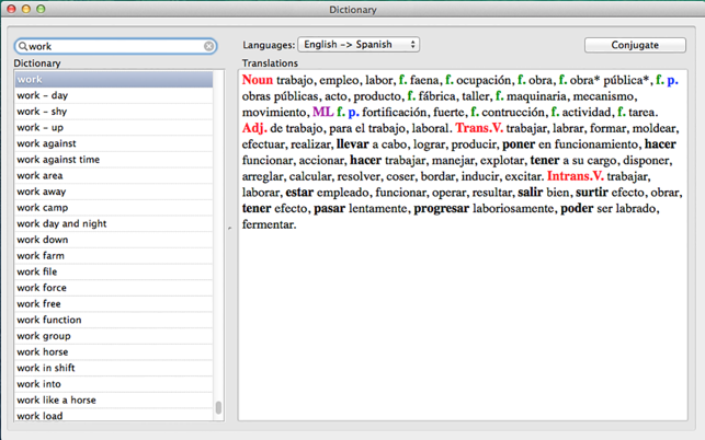 Spanish/english dictionary for electricity and electronics