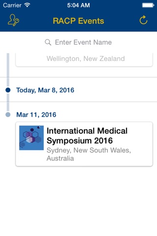 RACP Events screenshot 2