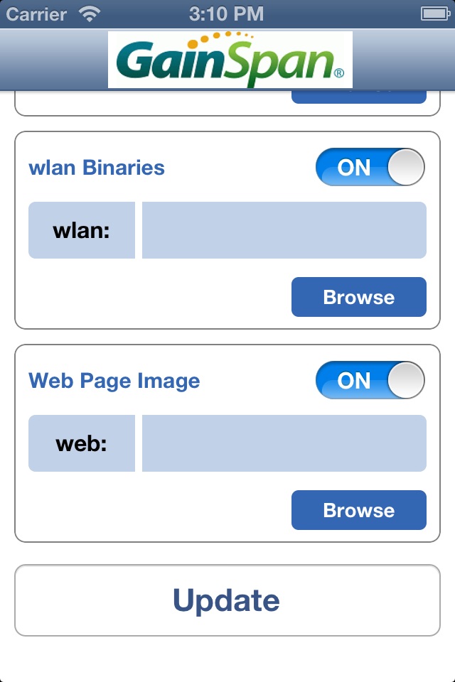 GainsSpan FirmwareUpdate screenshot 3