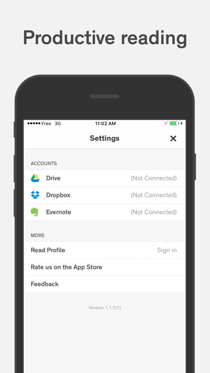 Read - Epub Reader - Import books from Dropbox and sync highlights to Evernote screenshot-3