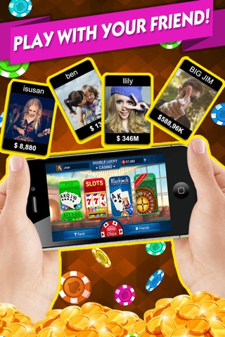 Double Lucky Casino™-Free Slots,Texas Holdem Poker, Blackjack and more! screenshot 2