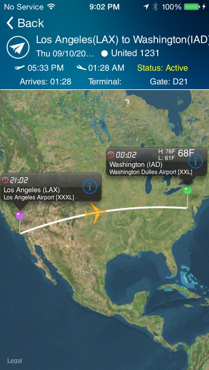 Washington Dulles Airport Pro (IAD/DCA/BWI) Flight Tracker Radar