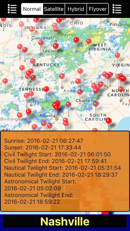 Sunset and Sunrise with NOAA Radar 3D Pro