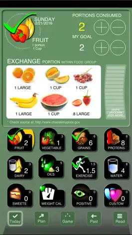 Game screenshot Checkoff Portions Diet Tracker - Visual Group Exchanges mod apk