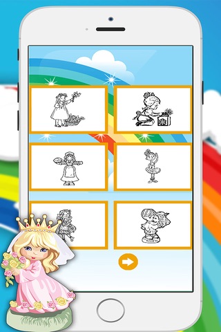 Little Princess Coloring Book - Finger Painting Game for Kids screenshot 2