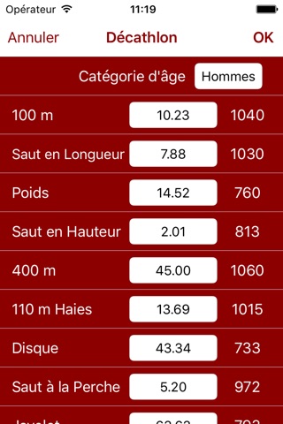 Athletics Score Calculator screenshot 2