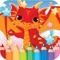 Dragon Drawing Coloring Book - Cute Caricature Art Ideas pages for kids