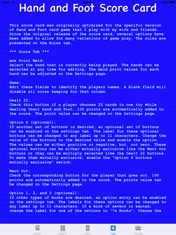 Hand and Foot Score Card screenshot-3