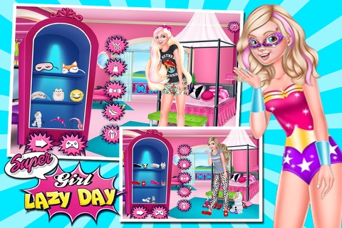 Super Girl Lazy Day Dress Up And Makeup Games screenshot 2