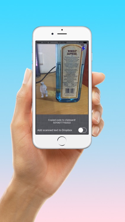 Copy barcode -scan QR codes to clipboard & DropBox