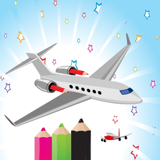 Airplane Coloring Book Icon