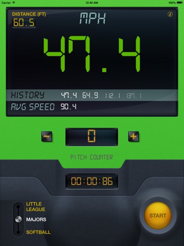 Baseball Speed Radar Gun Pro HD By CS Sports screenshot 2