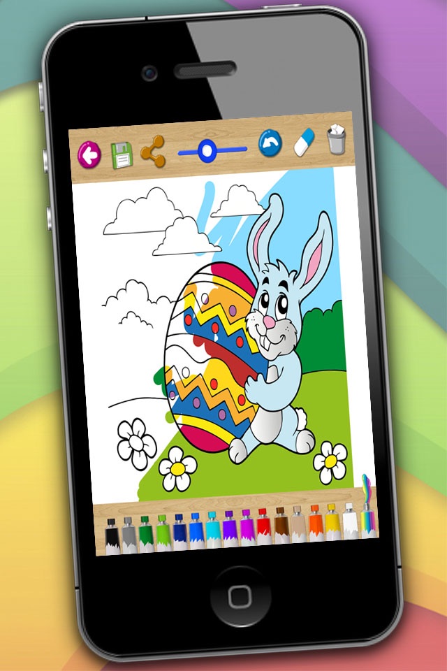 Painting Easter - coloring book eggs and rabbits screenshot 2