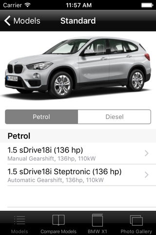 Specs for BMW X1 F48 2015 edition screenshot 2