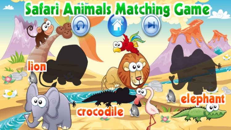 Safari Animals Matching Game For Kids