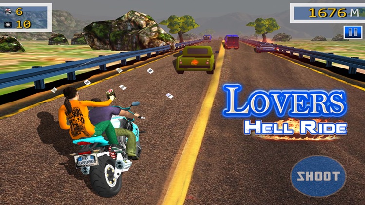 Lovers Hell Ride - Free Racing and Shooting Game screenshot-0