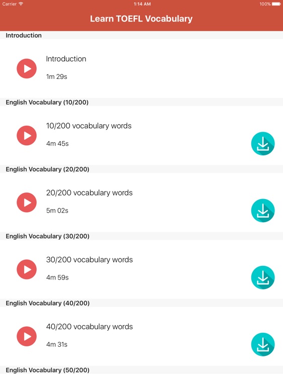 Learn TOEFL Vocabulary for iPad