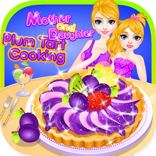 Mother And Daughter Plum Tart Cooking Icon