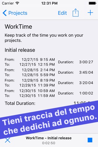 WorkTime Timekeeper screenshot 2