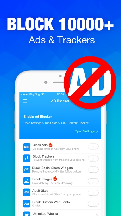 ADBlock Lite - Block all Ads for Safari, fast browsing and data saving