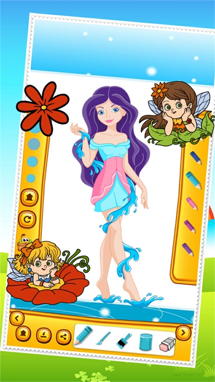 Beauty Fairy Princess Coloring Book Drawing for Kid Games screenshot-4
