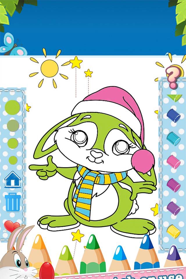 Coloring Book Rabbit Drawing Pages - free learning painting cool games for the kids girls screenshot 3