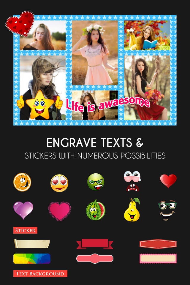 Collage Maker, Pics Stitch, Grid Layouts with Stickers & Captions screenshot 4