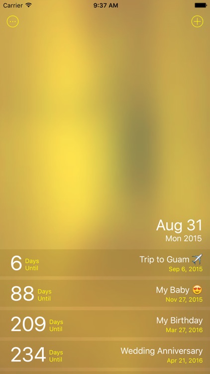 Golden Days - Remember important dates with Event Countdowns
