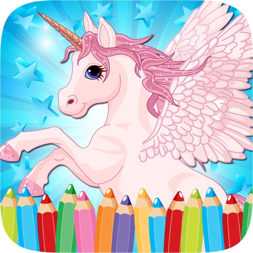 Little Unicorn Colorbook Drawing to Paint Coloring Game for Kids