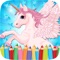 Little Unicorn Colorbook Drawing to Paint Coloring Game for Kids