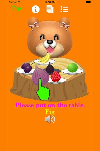 パクパク英語4 クマさんと一緒に食卓準備（Fruit編）FREE版 screenshot 3