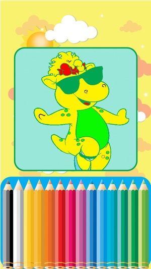 Dinosaurs Village coloring page Barney F