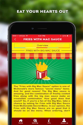 Secret Menu for McDonald's - McD Fast Food Restaurant Secrets screenshot 2