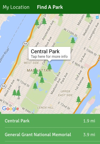 Park Finder - Maps of nearby park information screenshot 2