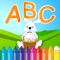 Icon ABC Alphabet animals coloring book and drawing A-Z for kids