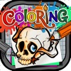 Coloring Book : Paint & Draw Pictures on Tattoo Skulls for Pro